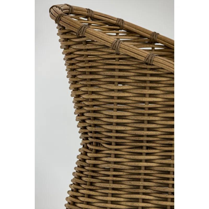 Sunset West Playa High-Density Polyethylene (HDPE) Wicker Premium All-Weather Wicker Dining Armchair with Sunbrella® Cushion