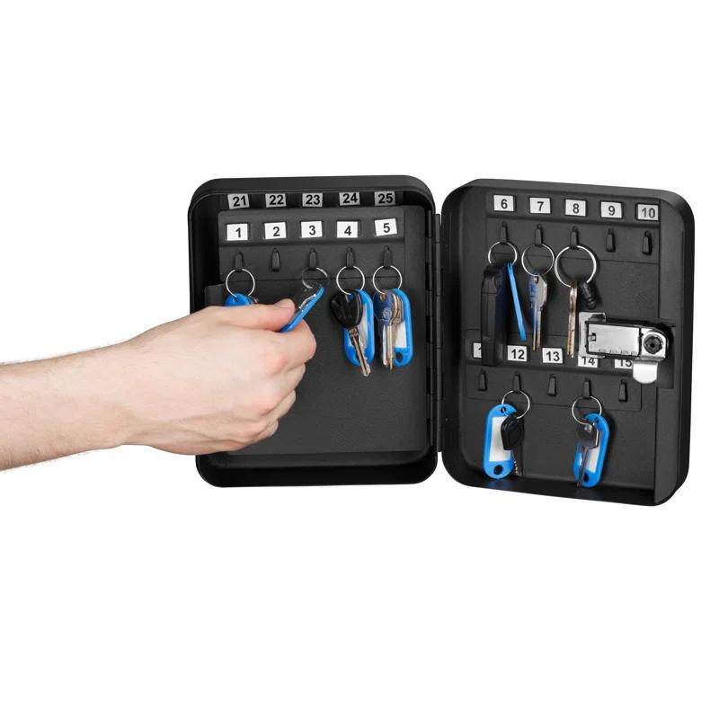 AdirOffice 30-Key Steel Secure Key Cabinet with Combination Lock (Set of 2)
