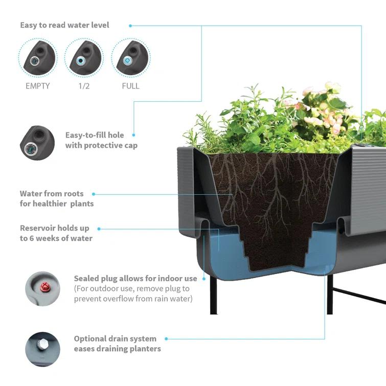 Nest Self Watering Raised Planter Box