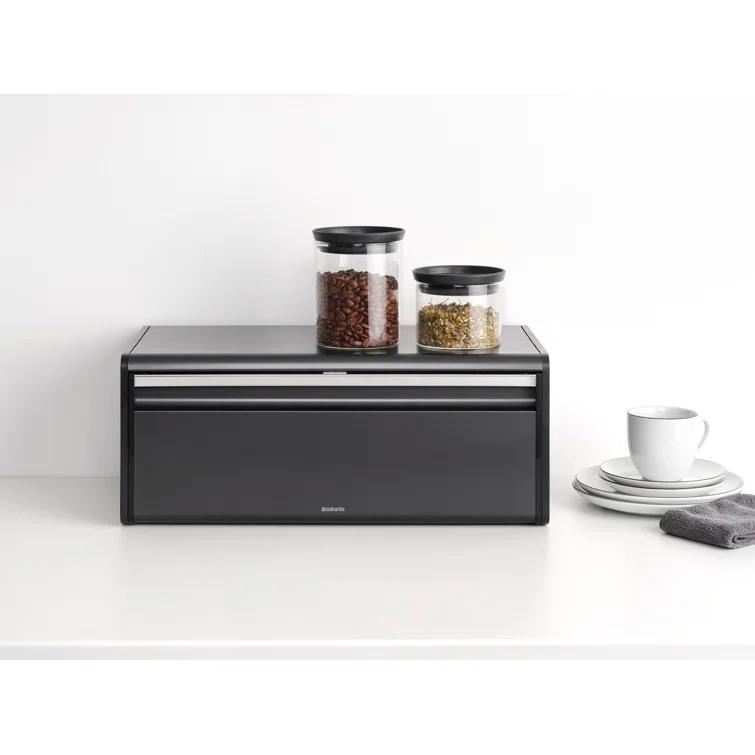 Brabantia Fall Front Bread Box, Matte Steel Fingerprint Proof