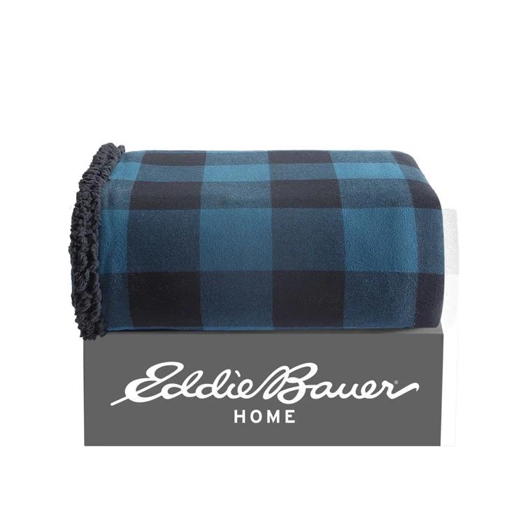 Eddie Bauer Eddie Bauer Cabin Plaid Flannel/Sherpa Throw Blanket
