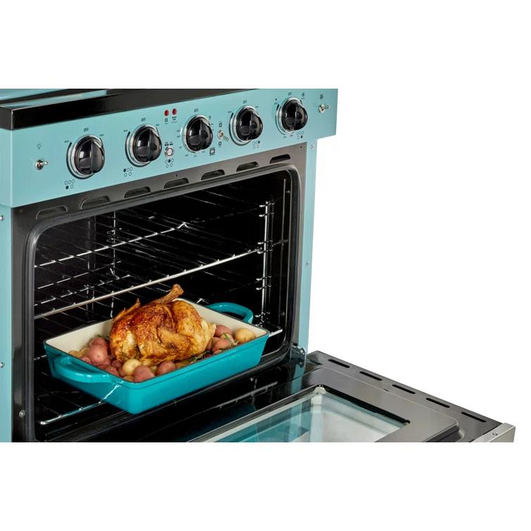 Unique Appliances Classic Retro 30" 5 Element 3.9 cu. ft. Freestanding Electric Glass Top Range with Convection Oven UGP-30CR EC T
