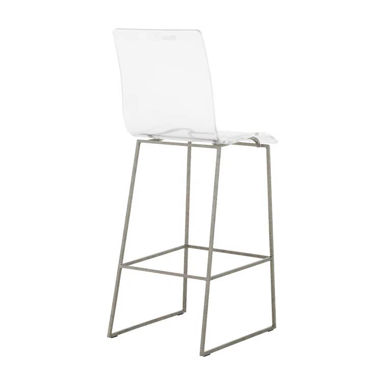 Gabby King 30.25" Bar Height Stool - Silver