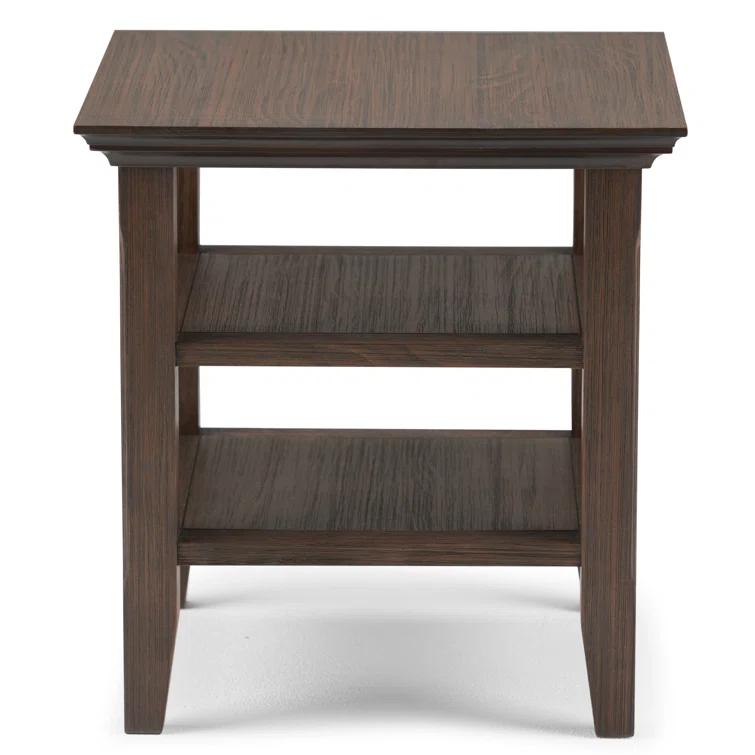 Simpli Home Acadian Solid Wood Transitional Table with Open Shelves