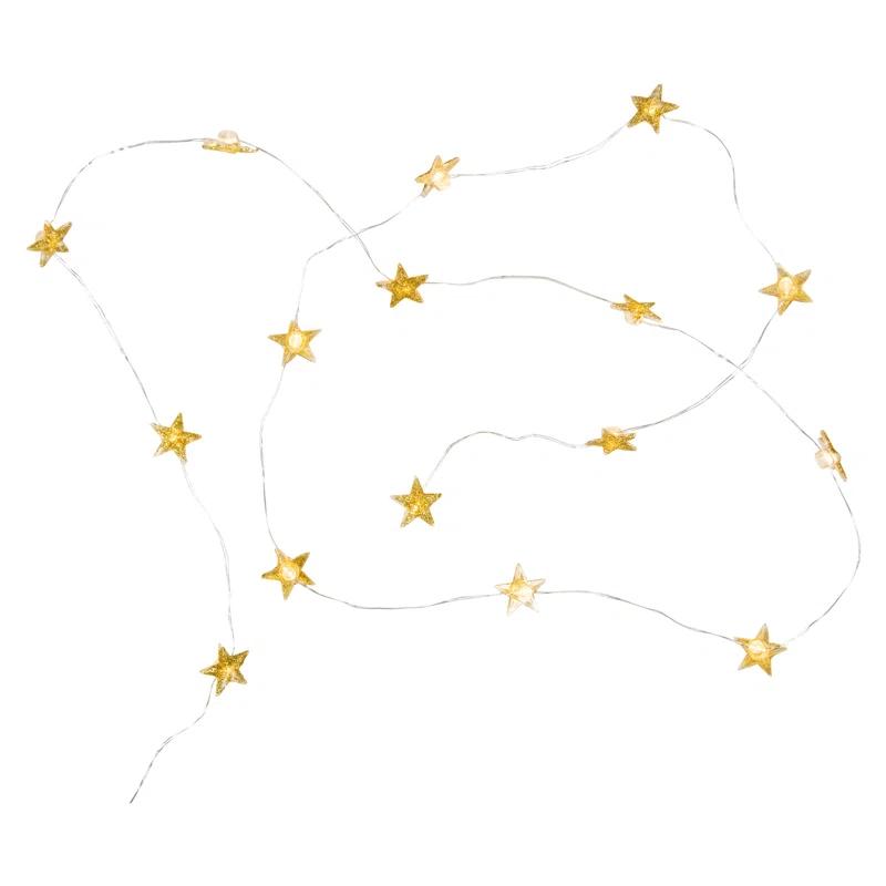 Northlight Seasonal 10-Count LED Gold Star Christmas Fairy Lights 5.25ft Copper Wire