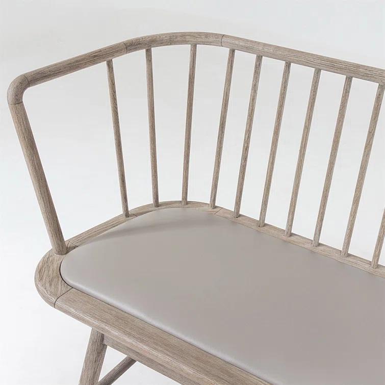 Marissa Bench, Gray Leather