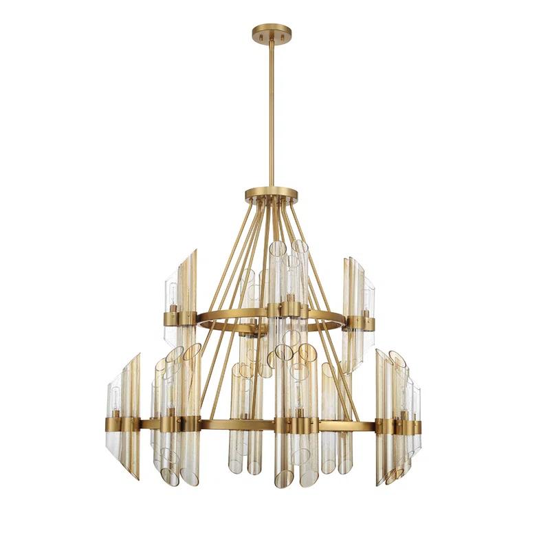 Pavinder 12-Light Chandelier in Warm Brass