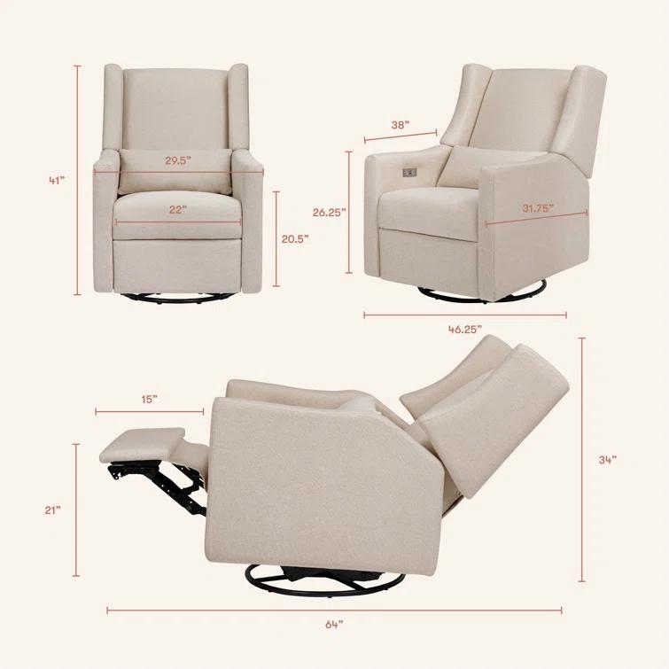 Kiwi Electronic Recliner and Swivel Glider with USB port