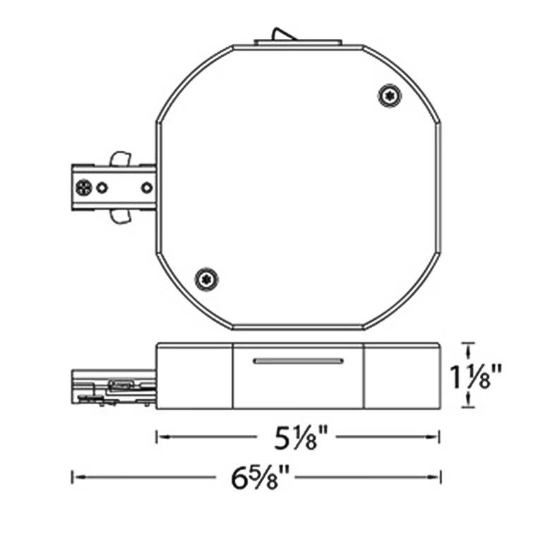 WAC Lighting Track Current Limiter with Live End  for Single Circuit H Track THL-HLE-1A-BK