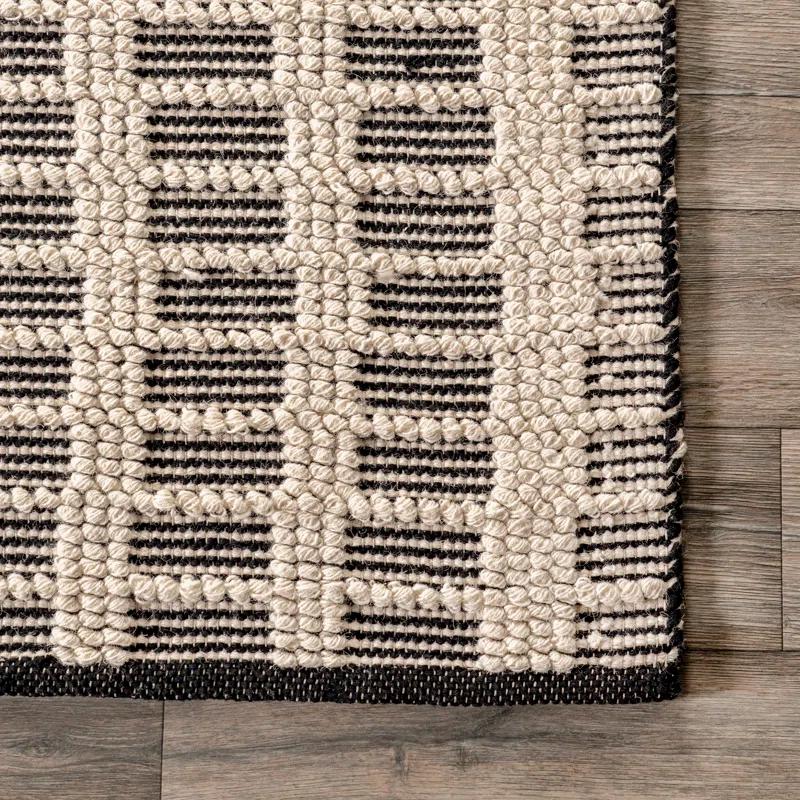 Arvin Olano x Rugs USA Parker Check Textured Ivory Area Rug