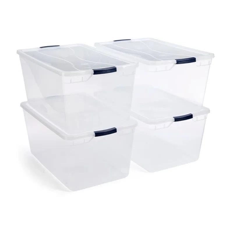 Rubbermaid Rubbermaid Cleverstore Clear 95 Qt Plastic Storage Bins with Lids, 4-Pack