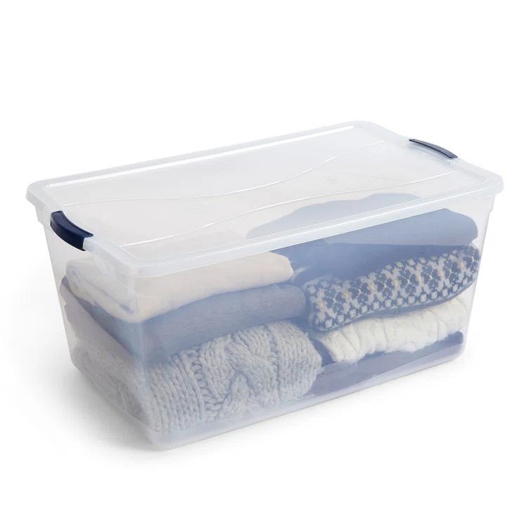 Rubbermaid Rubbermaid Cleverstore Clear 95 Qt Plastic Storage Bins with Lids, 4-Pack