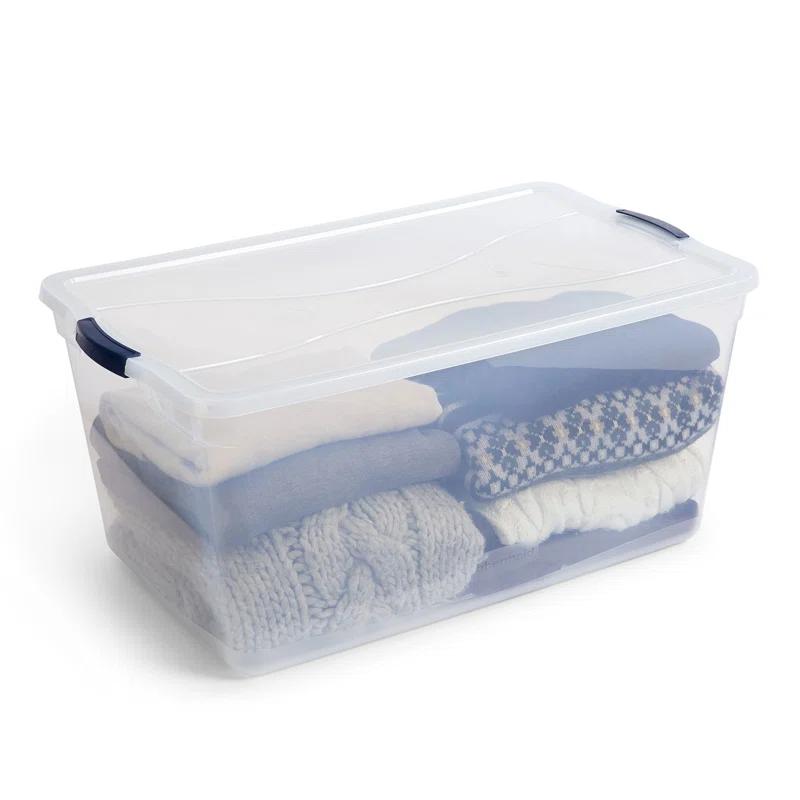 Rubbermaid Rubbermaid Cleverstore Clear 95 Qt Plastic Storage Bins with Lids, 4-Pack