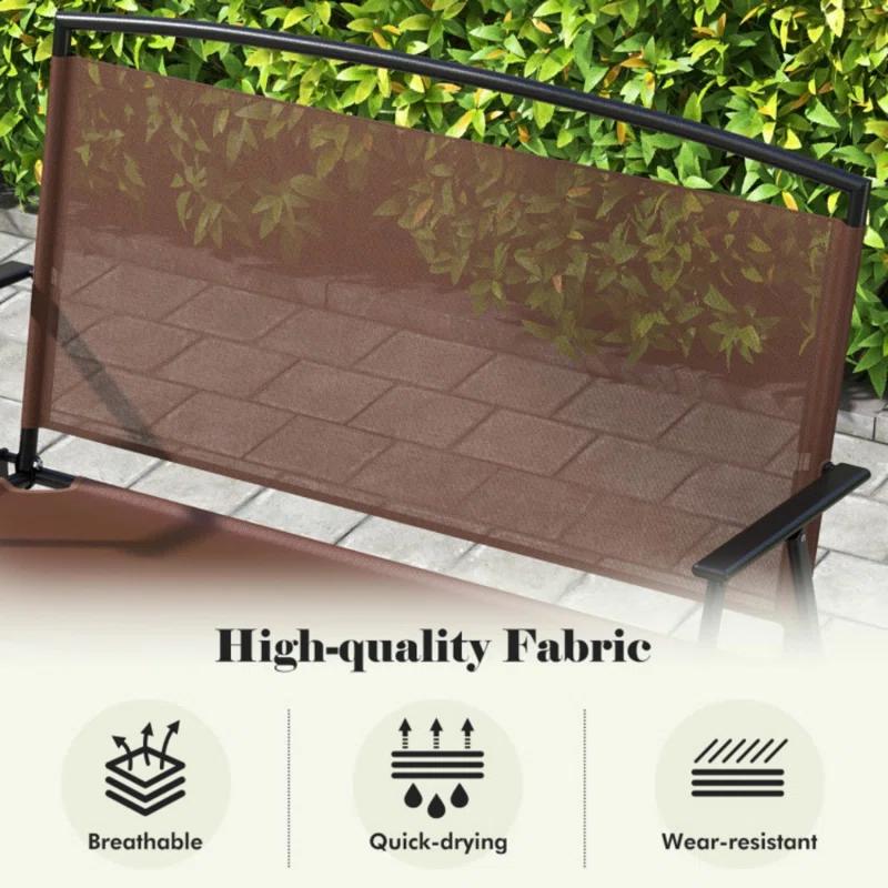 Red Barrel Studio® Folding Outdoor Garden Bench 2-Person Patio Bench With Backrest And Armrests