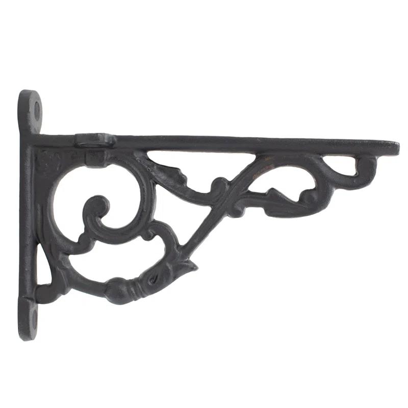 Astoria Grand Lillith Solid Cast Iron Shelf Brackets Victorian Colonial Retro Steampunck Gothic Baroque Medieval (Set of 2)