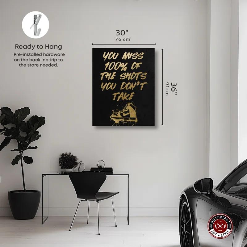 Notori Art The Shots You Take Gold Man Cave Artwork by Notoriart | Wayfair
