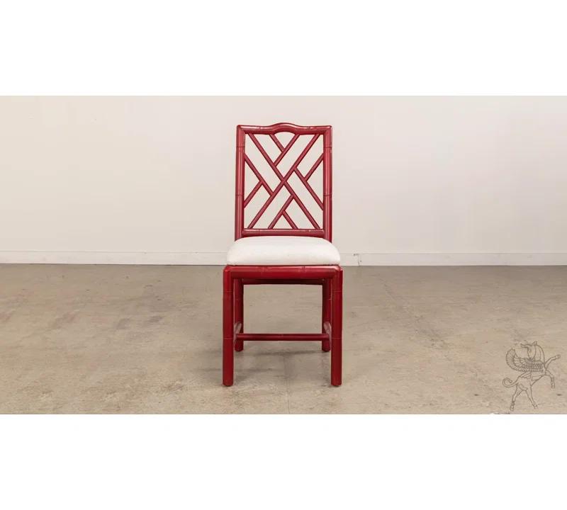 Red Birch Faux Bamboo Cross Back Side Chair