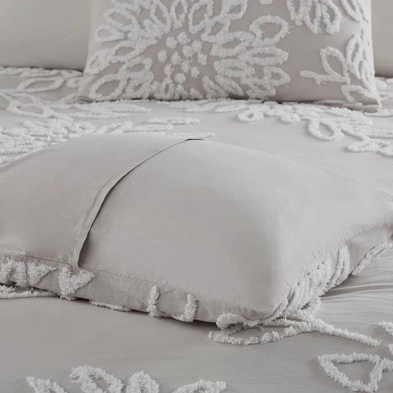 Kelly Clarkson Home Gwyneth 3 Piece Tufted Cotton Chenille Floral Duvet Cover Set