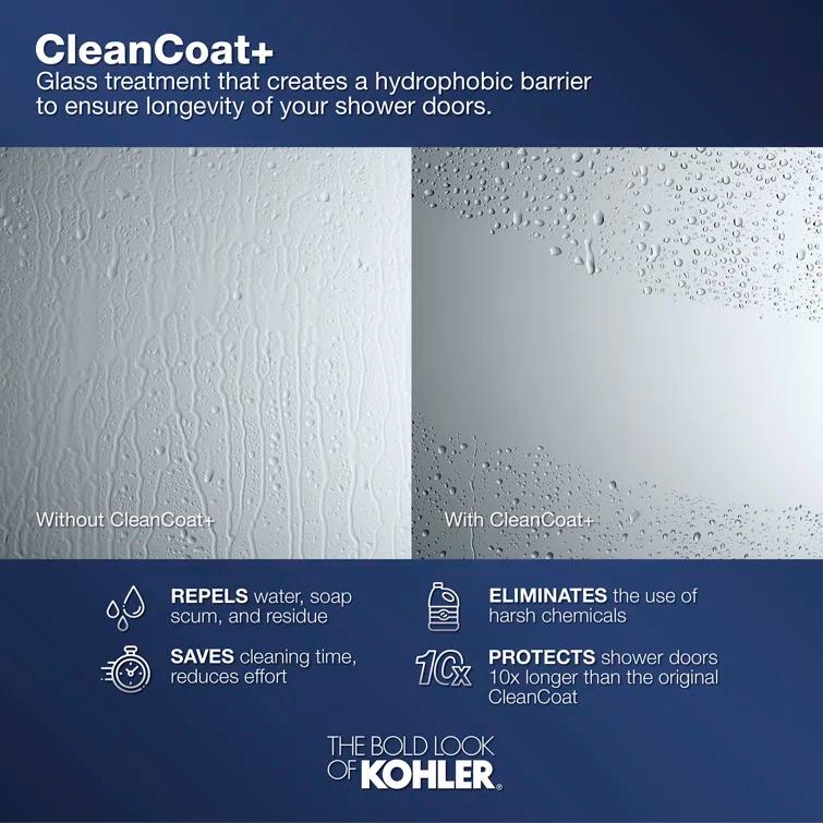 Kohler Levity 47.63" x 74" Double Sliding Shower Door with Blade Handles with CleanCoat® Technology K-706010-L-ABZ