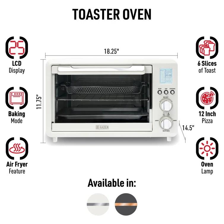 HADEN HADEN Toaster Oven with Air Fry, Bake, Broil, Toast Functions