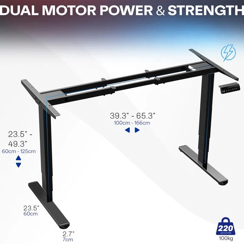 Vivo Black Electric Dual Motor Desk Frame
