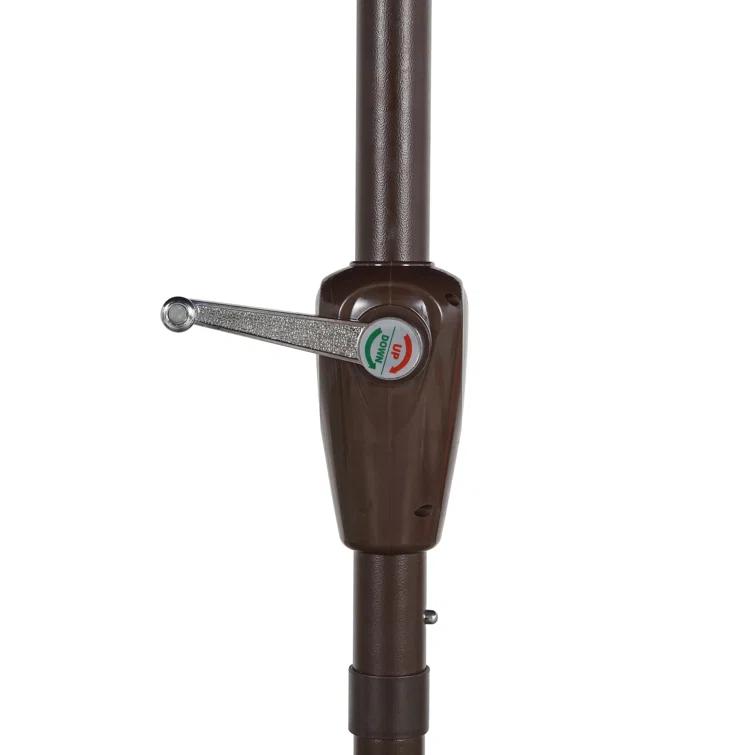 Arlmont & Co. Temetria 9 ft. Classic MidCentury Rectangular Half Market Patio Umbrella with Crank and UV Protection