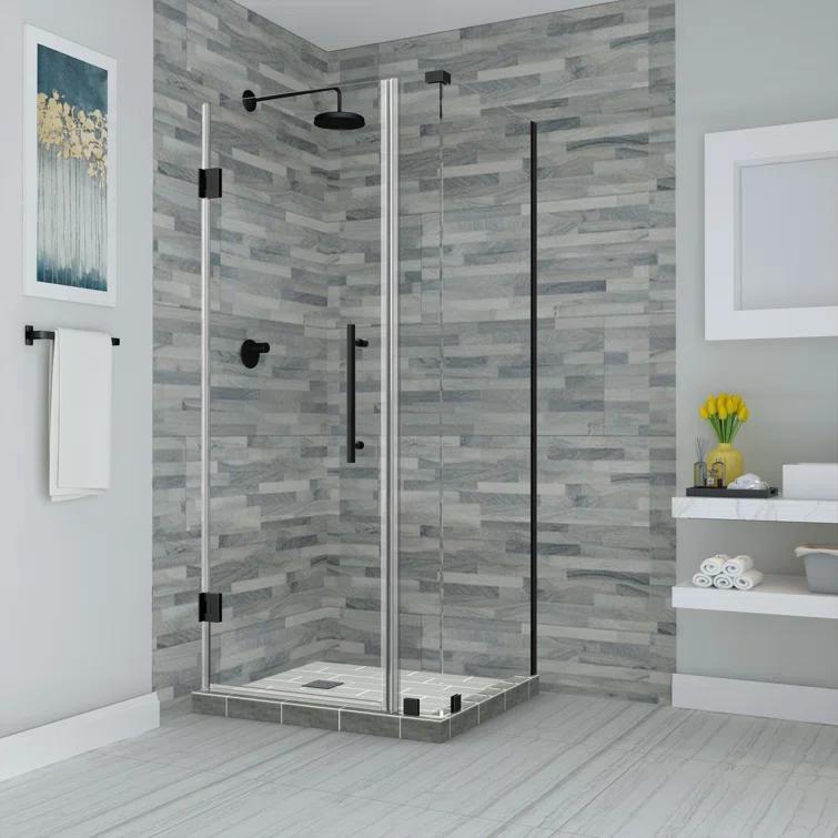 Aston Bromley 30" x 72" Rectangle Hinged Shower Enclosure SEN967EZ-MB-322630-10