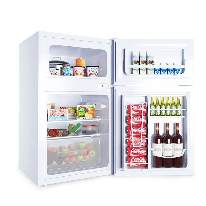 Costway Costway 3.2 Cubic Feet Portable Freestanding Mini Fridge with Freezer