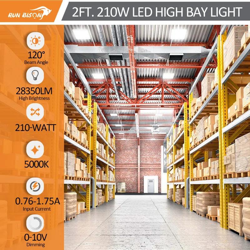 RUN BISON 2 ft. 800W Equivalent Integrated LED Dimmable Linear High Bay Light,120-277V 28,350 Lumens 5000K
