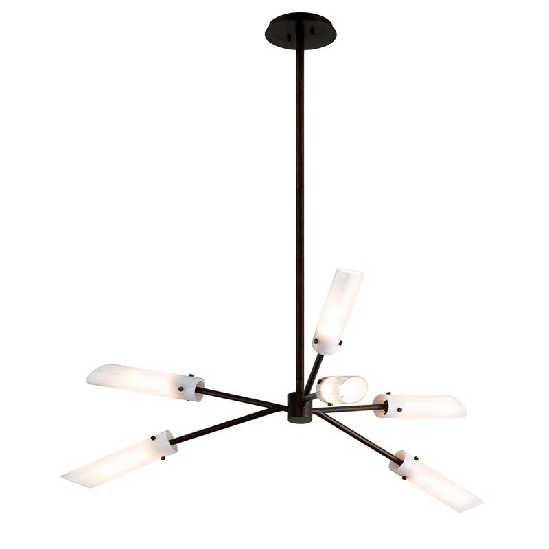 High Line 6 - Light Dimmable Sputnik Modern Linear Chandelier