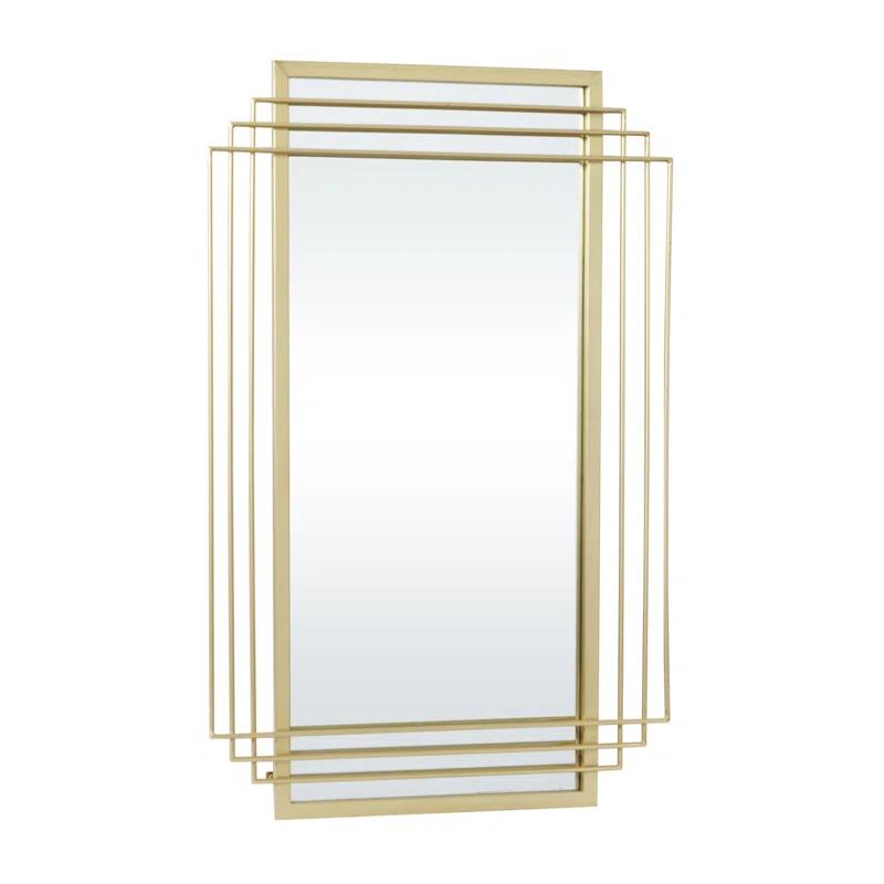 CosmoLiving by Cosmopolitan CosmoLiving by Cosmopolitan Gold Metal Geometric Wall Mirror