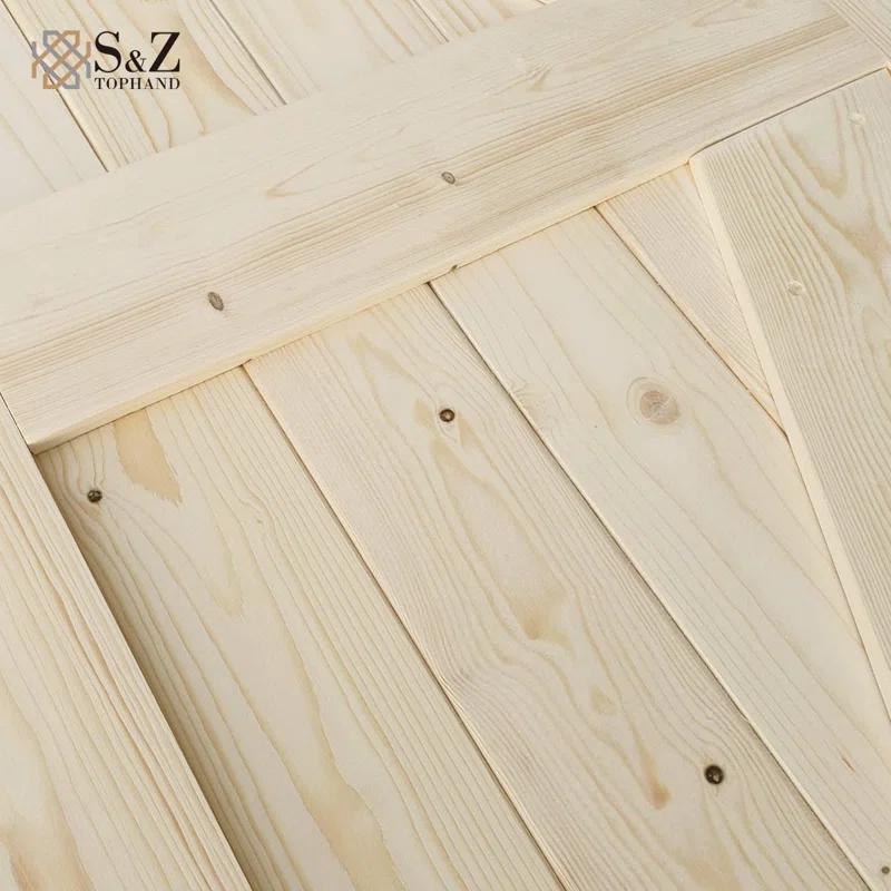S&Z TOPHAND Barn Door, Unfinished British Brace Barn Door/Country Style/Solid Wood/Sliding Door/Durable
