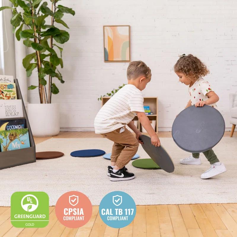 ECR4Kids ECR4Kids SoftZone Colorful Floor Pads, Round, Flexible Seating, 6-Piece
