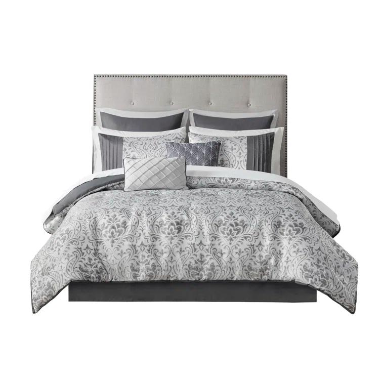 Madison Park Emilia 12 Piece Jacquard Comforter Set with Bed Sheets