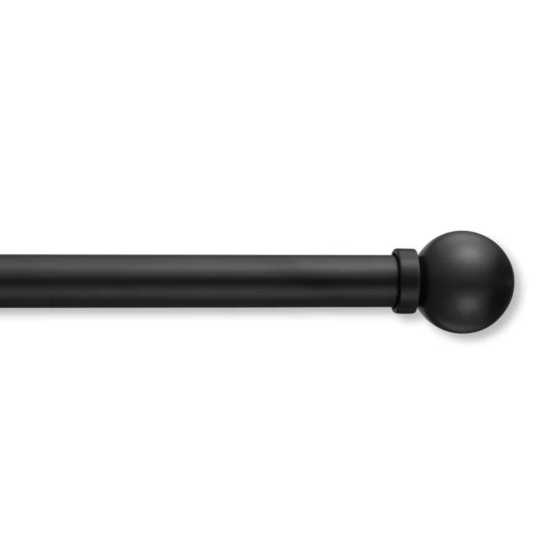 Mode Premium Collection 1 Diameter Curtain Rod Set with Modern Ball Finials and Steel Wall Mounted Adjustable Rod