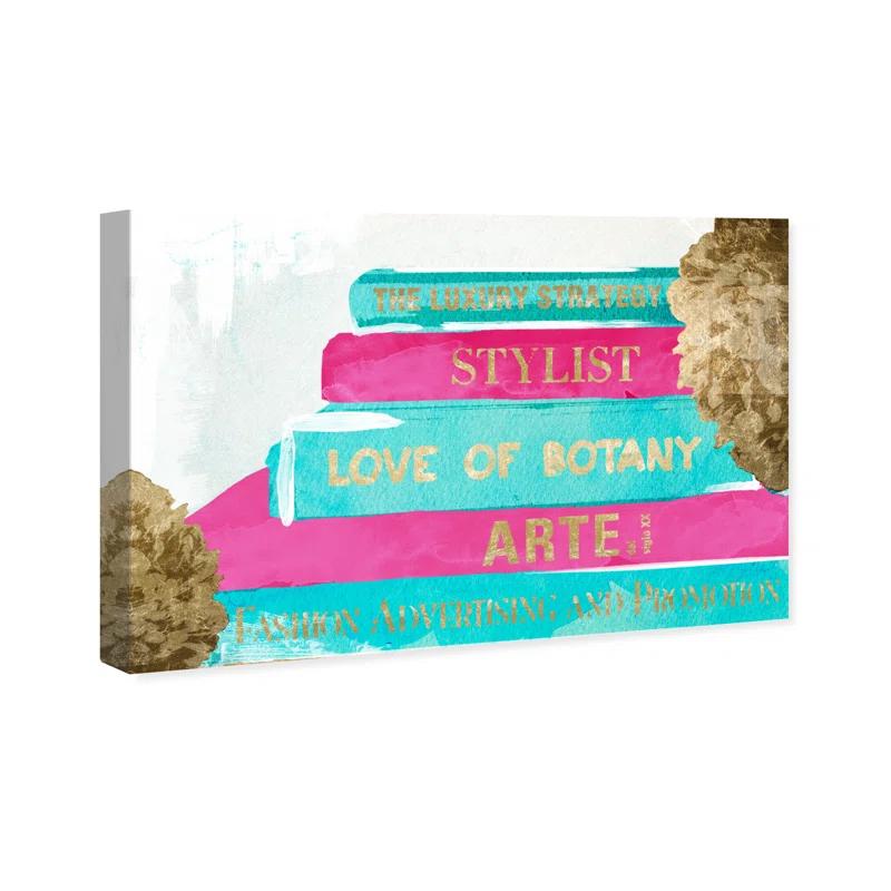 Wynwood Studio Wynwood Studio Fashion and Glam Contemporary Canvas Art - Book Stack Quote Wall Art for Home Decor