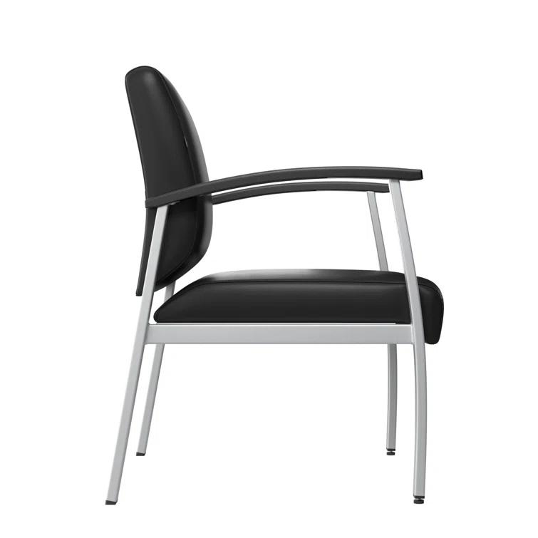 Bush Business Furniture Arrive Collection Vinyl Seat Waiting Room Bariatric Chair with Metal Frame and arms
