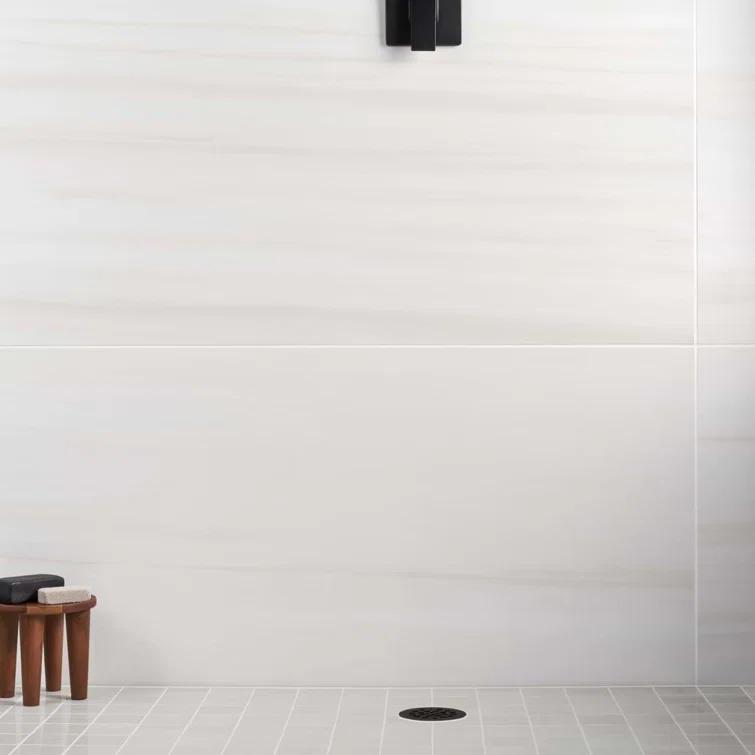 Bond Tile Terius Dolomite Warm White 23.54" x 47.24" Polished Marble Look Porcelain Floor and Wall Tile