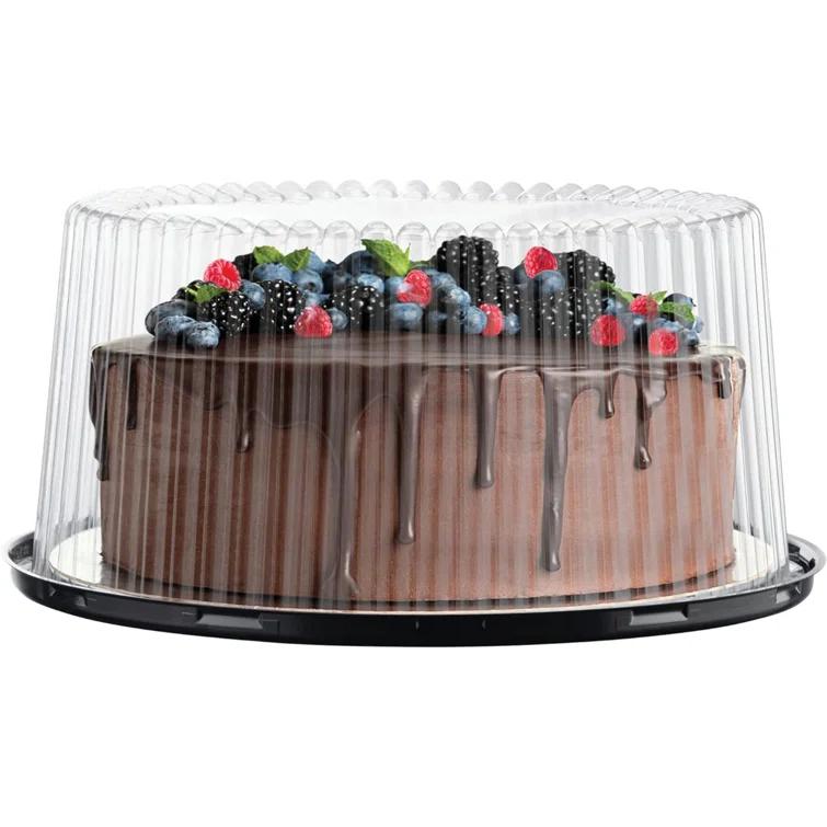 Mint Pantry® 10-11" Plastic Disposable Cake Containers Carriers with Dome Lids and Cake Boards