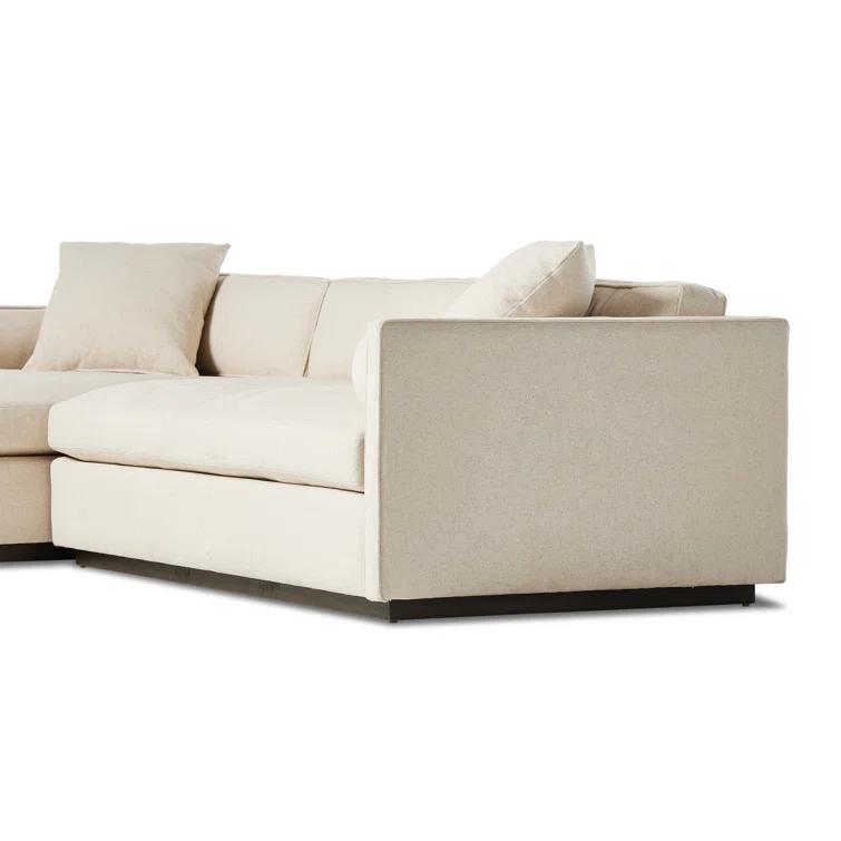 Sawyer White Cotton Blend 2-Piece Sectional Sofa