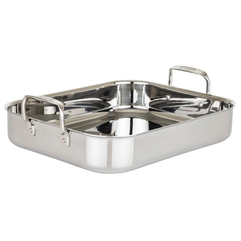 Viking ® 3-Ply Stainless Steel Roasting Pan with Rack and Thermometer Set