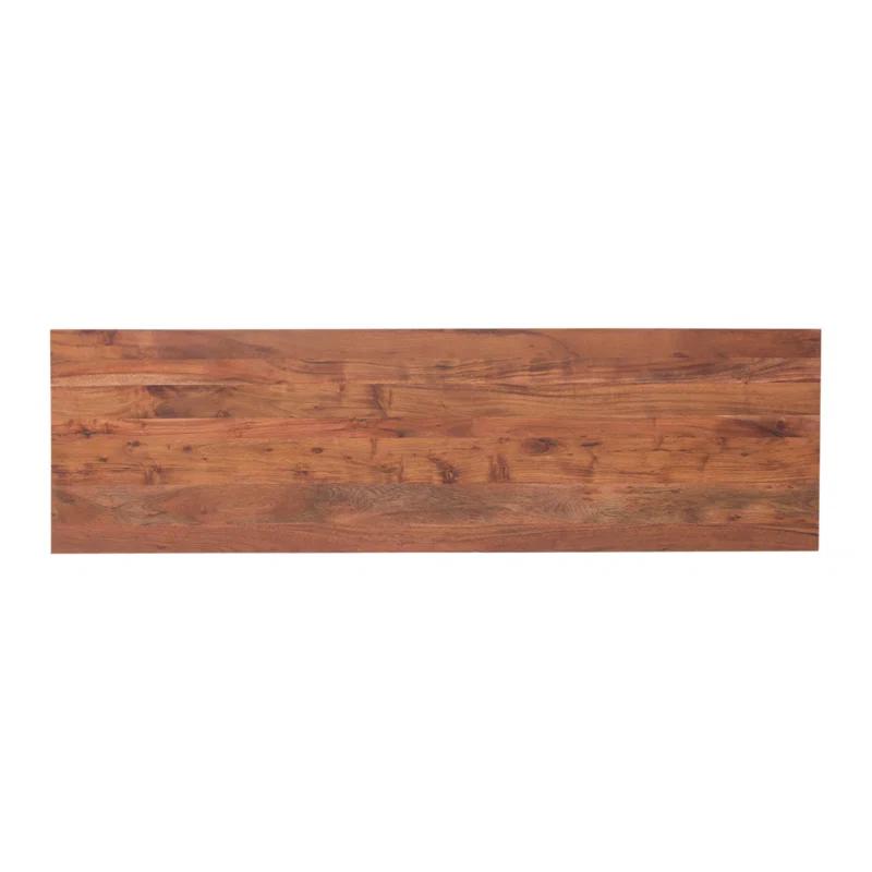 Birch Lane™ Pantai Modern Acacia Wood Dresser or Display Unit With Metal Base, Walnut Brown and Black