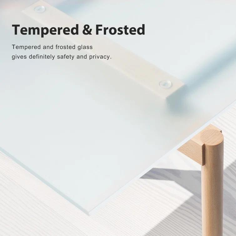 EASELIFE Frosted Glass And Solid Manufactured Wood Bi-Fold Door With Installation Hardware Kit