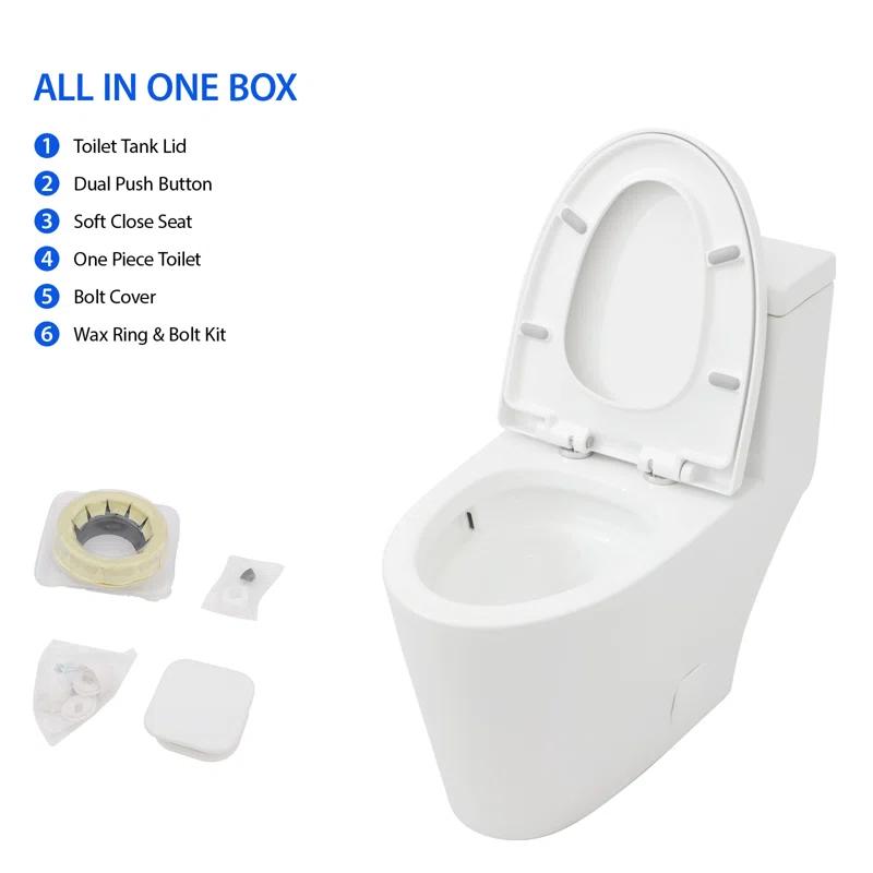 Sarlai S-MT112TD Sarlai 1.6 Gallons GPF Elongated Comfort Height Floor Mounted One-Piece Toilet (Seat Included)