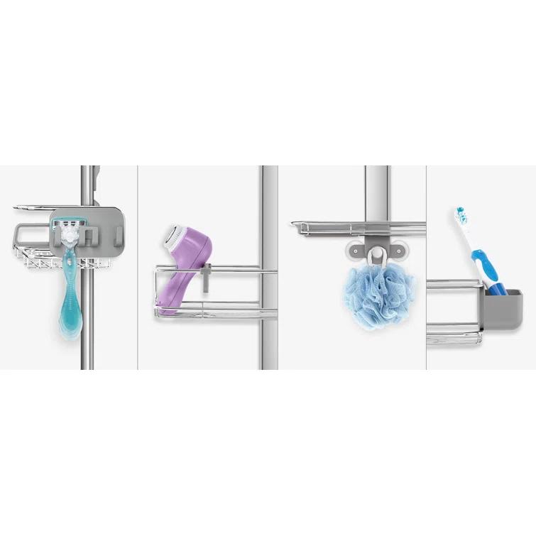 Simplehuman Adjustable Shower Caddy, Stainless Steel and Anodized Aluminum
