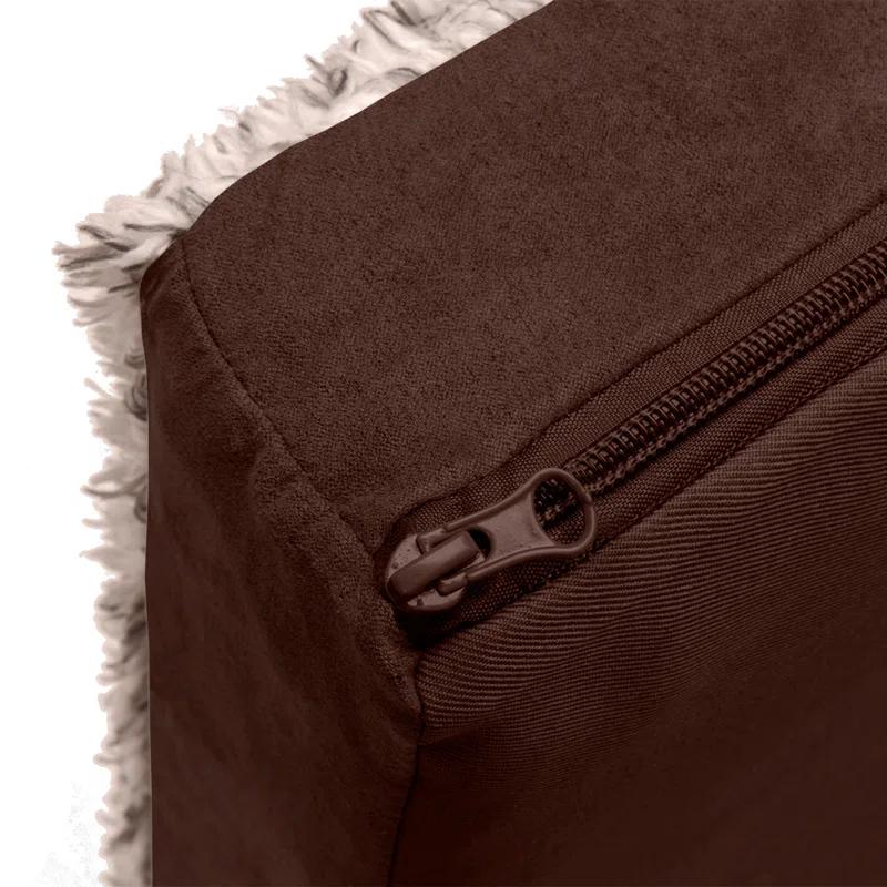 FurHaven Two-Tone Faux Fur and Suede Deluxe Orthopedic Dog Bed