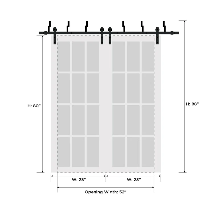 SARTODOORS Solid + Manufactured Wood Paneled Barn Door
