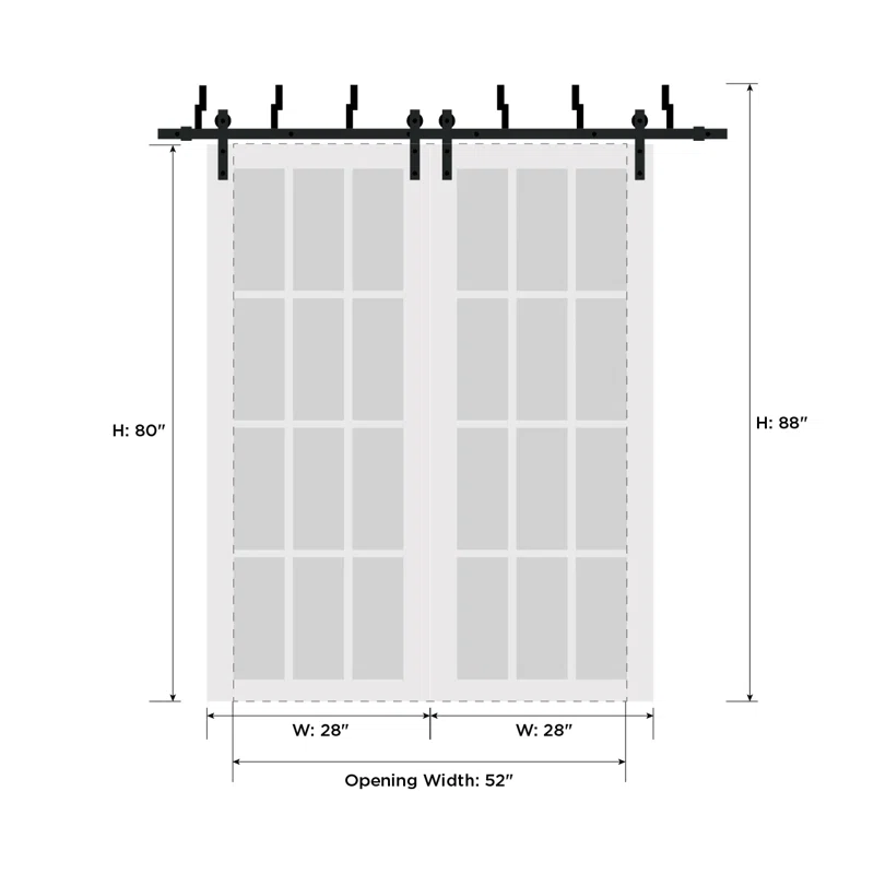SARTODOORS Solid + Manufactured Wood Paneled Barn Door