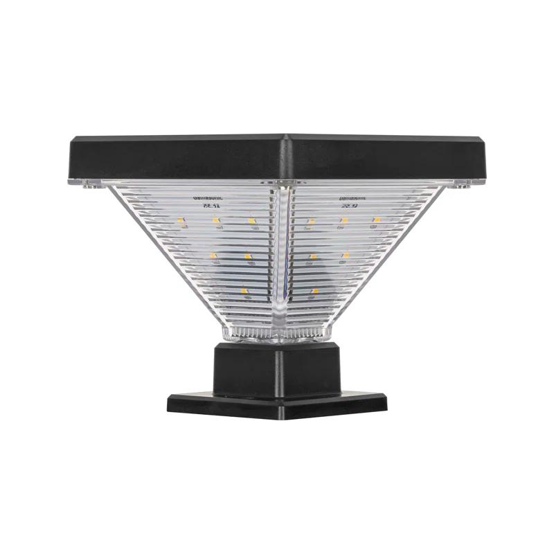 Luxor Black 4x4 and 5x5 Solar LED Deck Post Cap Light with Warm White and Hi/Lo Mode for Backyard and Wood Fence(2-Pack) (Set of 2)