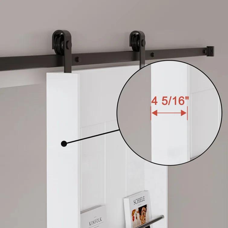 ARK DESIGN 84"H Wood and Primed Bookshelf Style Barn Door with Mounting Hardware Kit